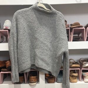 Cozy Gray Women's mock neck Sweater